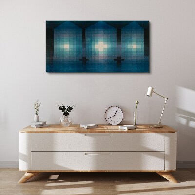 Foto op canvas Driedimensionaal licht in een blauwe tint