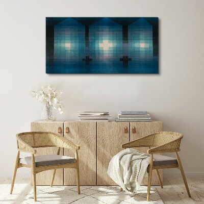 Foto op canvas Driedimensionaal licht in een blauwe tint