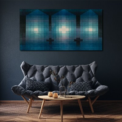 Foto op canvas Driedimensionaal licht in een blauwe tint