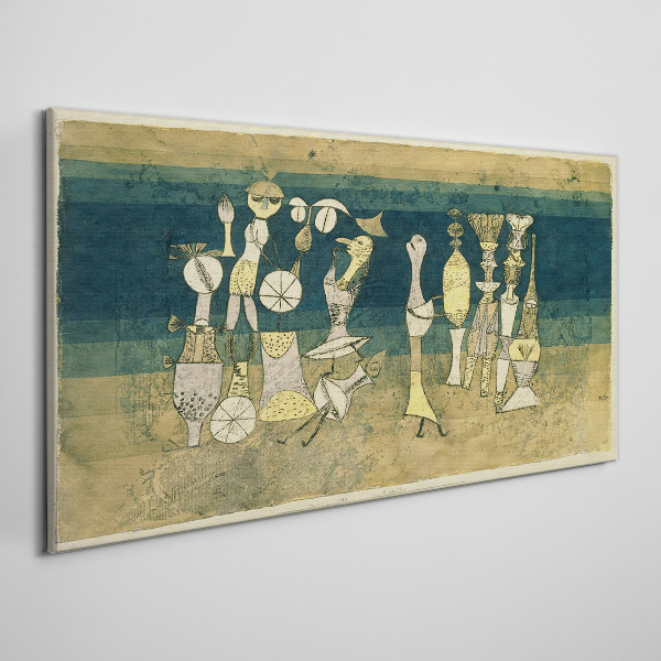 Canvas schilderij Figuratieve figuren op een abstracte achtergrond