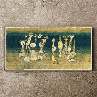 Canvas schilderij Figuratieve figuren op een abstracte achtergrond