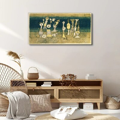 Canvas schilderij Figuratieve figuren op een abstracte achtergrond