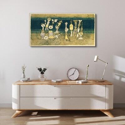 Canvas schilderij Figuratieve figuren op een abstracte achtergrond