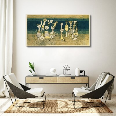 Canvas schilderij Figuratieve figuren op een abstracte achtergrond