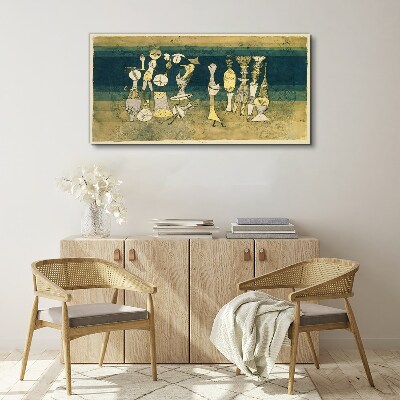 Canvas schilderij Figuratieve figuren op een abstracte achtergrond