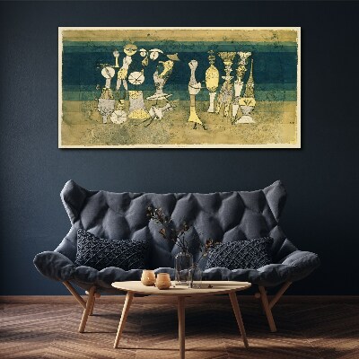 Canvas schilderij Figuratieve figuren op een abstracte achtergrond