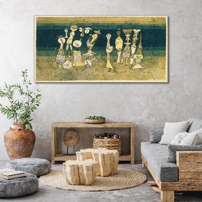 Canvas schilderij Figuratieve figuren op een abstracte achtergrond