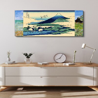 Schilderij op doek Kranen bij een berg