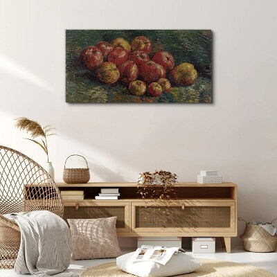 Foto op canvas Appels op een groene achtergrond