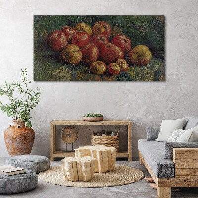 Foto op canvas Appels op een groene achtergrond