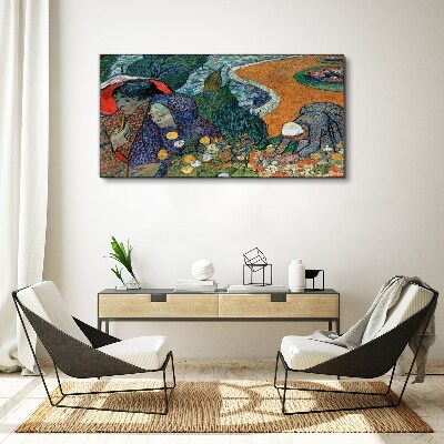 Schilderij op doek Vrouwen in de tuin