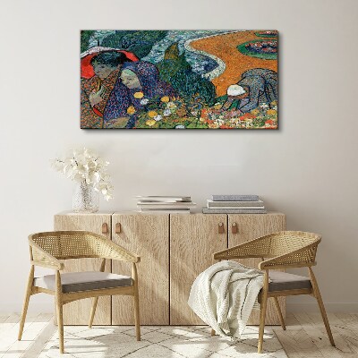 Schilderij op doek Vrouwen in de tuin