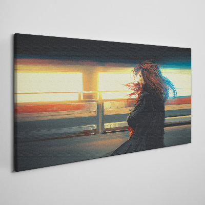 Schilderij op doek Reflecties in het stadslicht