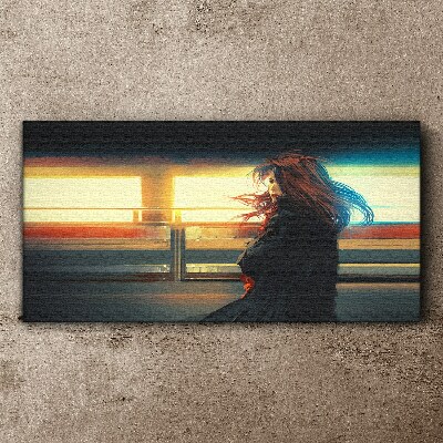 Schilderij op doek Reflecties in het stadslicht