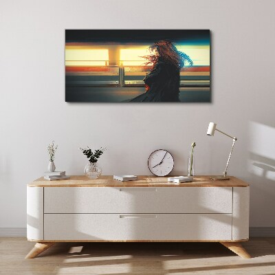 Schilderij op doek Reflecties in het stadslicht