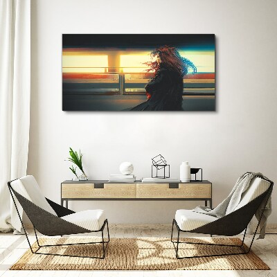 Schilderij op doek Reflecties in het stadslicht