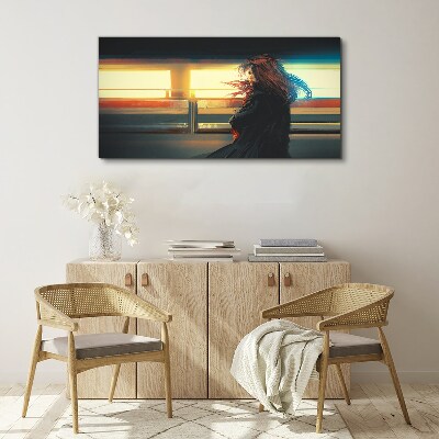 Schilderij op doek Reflecties in het stadslicht