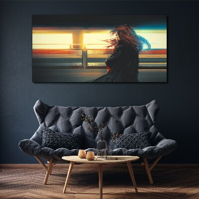 Schilderij op doek Reflecties in het stadslicht