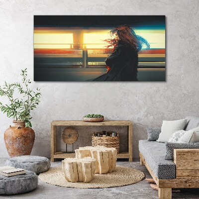 Schilderij op doek Reflecties in het stadslicht