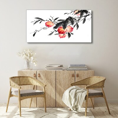 Foto op canvas Bloemenaccenten in een delicate stijl