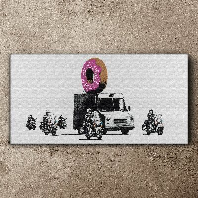 Canvas schilderij Donuts Politie Banksy