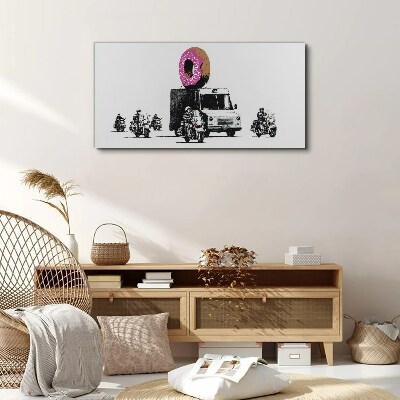 Canvas schilderij Donuts Politie Banksy