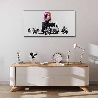 Canvas schilderij Donuts Politie Banksy