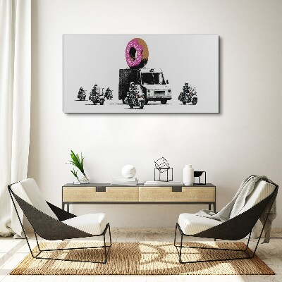 Canvas schilderij Donuts Politie Banksy