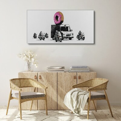 Canvas schilderij Donuts Politie Banksy