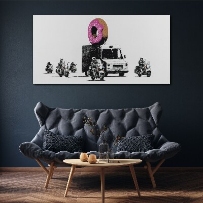 Canvas schilderij Donuts Politie Banksy