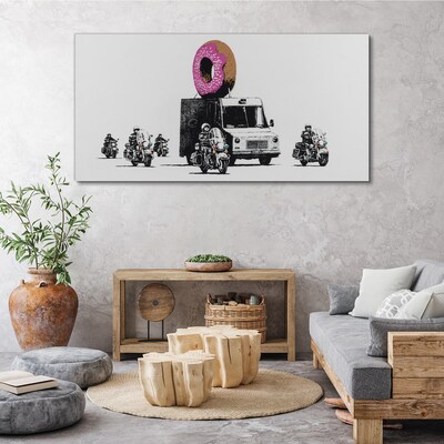 Canvas schilderij Donuts Politie Banksy