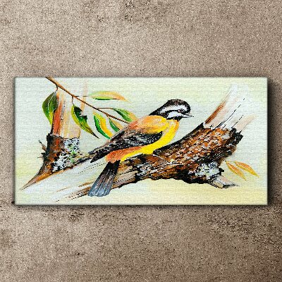 Schilderij op doek Een vogel op een tak