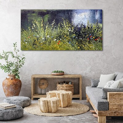 Schilderij op doek Bloemenweide in het licht