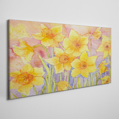 Schilderij op doek Bloemendans van narcissen