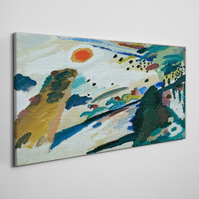 Foto op canvas Abstract landschap met de zon