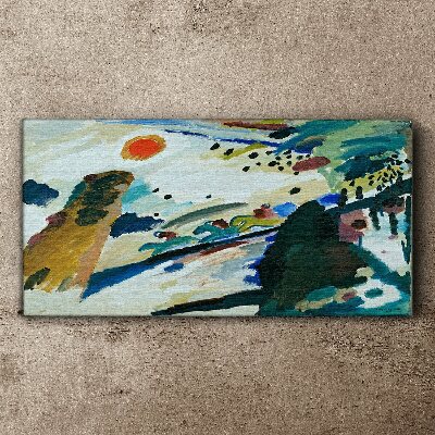 Foto op canvas Abstract landschap met de zon