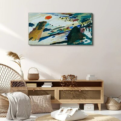 Foto op canvas Abstract landschap met de zon