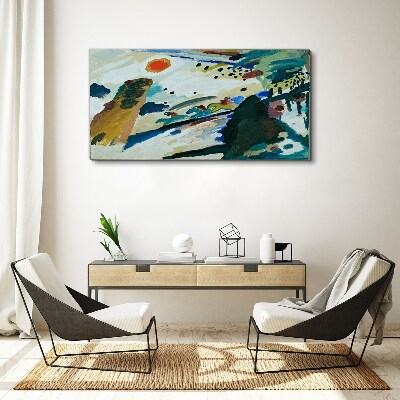 Foto op canvas Abstract landschap met de zon