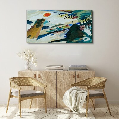 Foto op canvas Abstract landschap met de zon