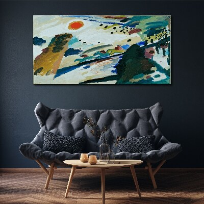 Foto op canvas Abstract landschap met de zon