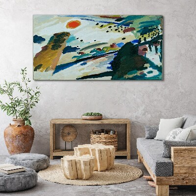 Foto op canvas Abstract landschap met de zon