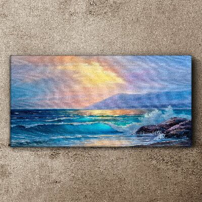 Schilderij op doek Een rustige ochtend aan de oceaan