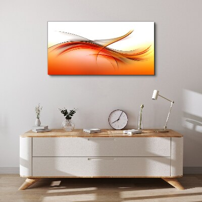 Foto op canvas Dynamische golven in tinten oranje