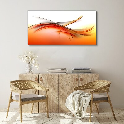 Foto op canvas Dynamische golven in tinten oranje
