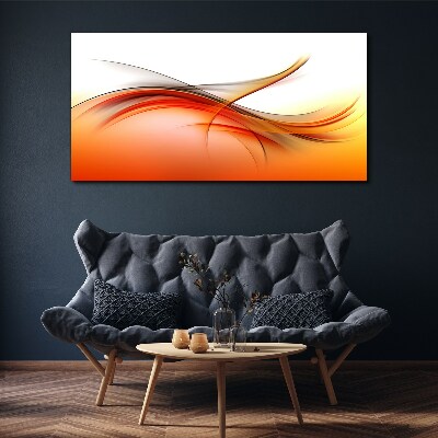 Foto op canvas Dynamische golven in tinten oranje