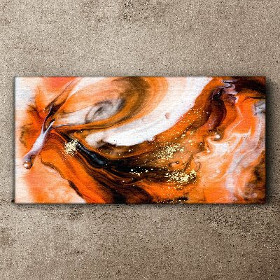 Schilderij op doek Gouden wervelingen in oranje tinten