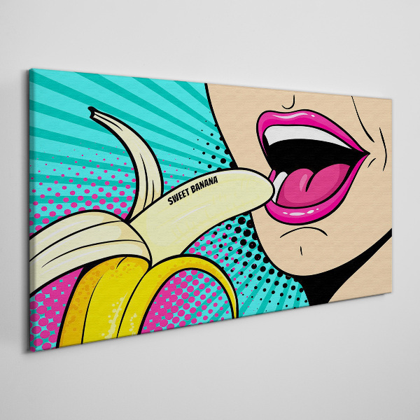 Schilderij op doek Zoete banaan in pop-artstijl