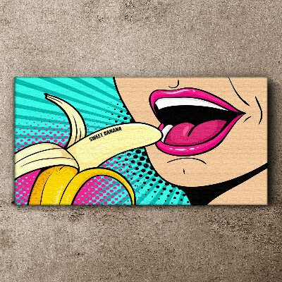 Schilderij op doek Zoete banaan in pop-artstijl