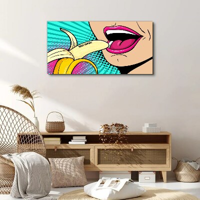 Schilderij op doek Zoete banaan in pop-artstijl