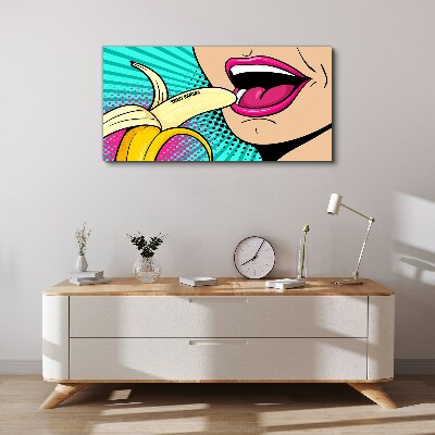 Schilderij op doek Zoete banaan in pop-artstijl